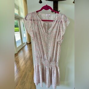 Parker NY Dottie Print Silk Smocked Mini Dress